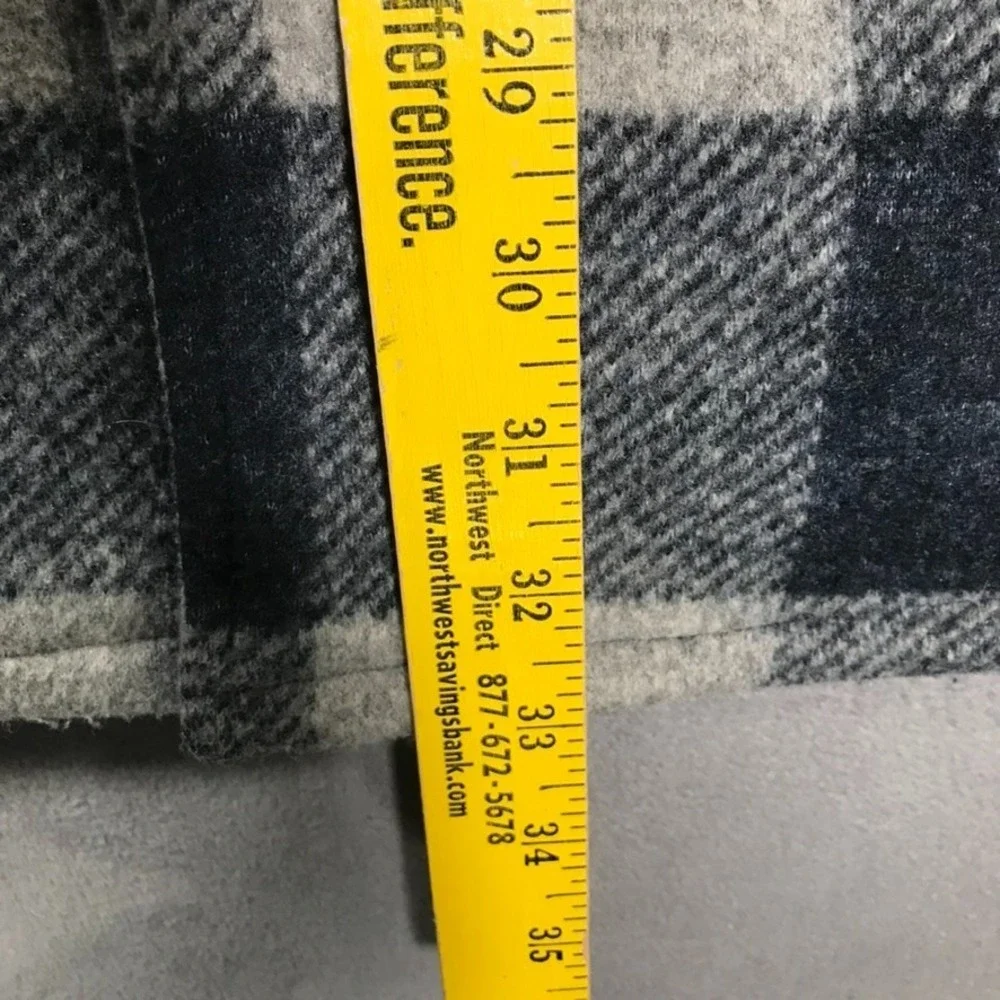 Banana Republic Mens XL Blue Gray Plaid Flannel Shirt Jacket Shacket Pockets